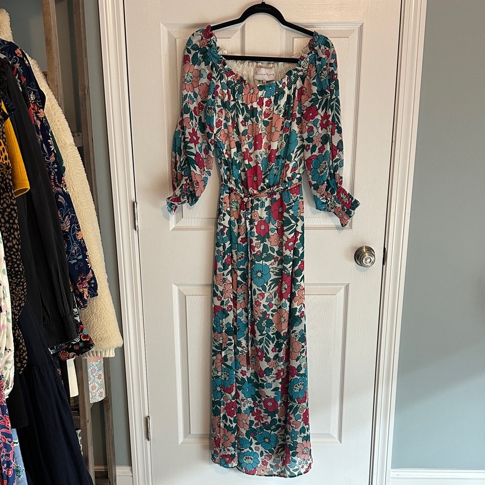 Nordstrom Charles Henry Floral Long Sleeve Maxi Dress